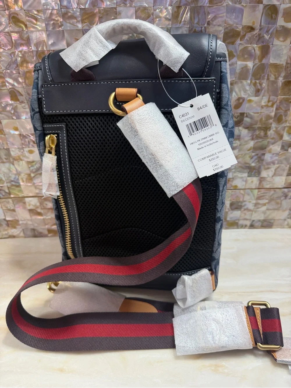 Brand-new Coach Heritage Pack in Signature Chambray, style C4031